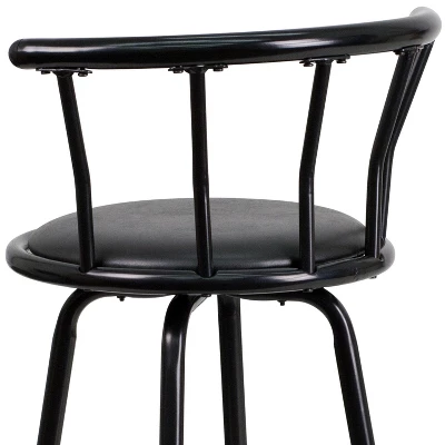Flash Furniture Crown Back Black Metal Barstool With Black Vinyl Swivel Seat 6 Flash Furniture Crown Back Black Metal Barstool With Black Vinyl Swivel Seat - Image 6