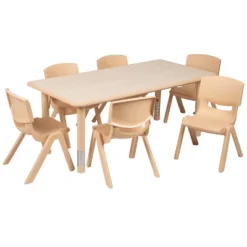 Flash Furniture 23.625"W X 47.25"L Rectangular Plastic Height Adjustable Activity Table Set With 6 Chairs 29 Flash Furniture 23.625"W X 47.25"L Rectangular Plastic Height Adjustable Activity Table Set With 6 Chairs -Flash Furniture Sales Store GUEST 8fdd1b8c b6f7 4b1d 9011 3e9b6034023a