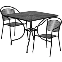 Flash Furniture Oia Commercial Grade 35.5" Square Indoor-Outdoor Steel Patio Table Set With 2 Round Back Chairs -Flash Furniture Sales Store GUEST 94ab8eff 9e71 43ac 92ae 3b2bed29c3fc