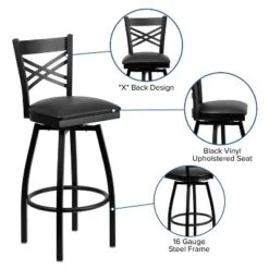 Flash Furniture Black ''X'' Back Swivel Metal Barstool -Flash Furniture Sales Store GUEST 94bb9833 4b48 4b4d 89dc e470fe4db6be