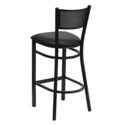 Flash Furniture Black Grid Back Metal Restaurant Barstool