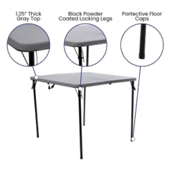 Flash Furniture 2.83-Foot Square Bi-Fold Plastic Folding Table With Carrying Handle -Flash Furniture Sales Store GUEST 95247746 b400 4d85 a47e da2283c47dcb