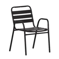 Flash Furniture Lila Commercial Metal Indoor-Outdoor Restaurant Stack Chair With Metal Triple Slat Back And Arms -Flash Furniture Sales Store GUEST 970c8d3a 48e5 40ef 89c8 cbcd94329e1a