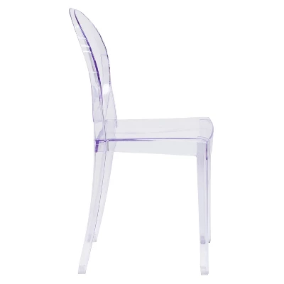 Flash Furniture Ghost Side Chair In Transparent Crystal 7 Flash Furniture Ghost Side Chair In Transparent Crystal - Image 7