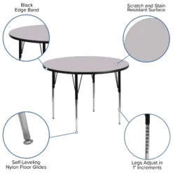 Flash Furniture 48'' Round Thermal Laminate Activity Table - Standard Height Adjustable Legs -Flash Furniture Sales Store GUEST 99d03a77 10e7 488a 8e59 e0f0d8cc77f6