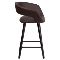 Flash Furniture Brynn Series 24'' High Contemporary Vinyl Rounded Back Counter Height Stool With Cappuccino Wood Frame -Flash Furniture Sales Store GUEST 9a74eab4 6caf 42f4 ba06 646da52ce416