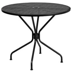 Flash Furniture Oia Commercial Grade 35.25" Round Indoor-Outdoor Steel Patio Table With Umbrella Hole -Flash Furniture Sales Store GUEST 9b7688d9 2c2e 4299 a36a dc0efb3e9777