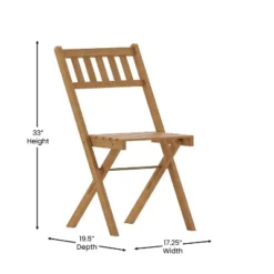 Flash Furniture Indoor/Outdoor Solid Acacia Wood Folding Bistro Chairs In Natural - Set Of 2 -Flash Furniture Sales Store GUEST 9c296413 95bf 49c0 a8be bd3e89959aa6
