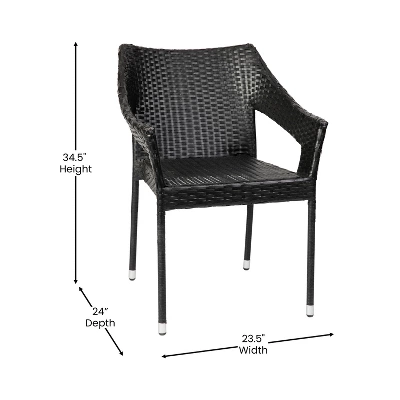 Flash Furniture Ethan Commercial Grade Stacking Patio Chair, All Weather PE Rattan Wicker Patio Dining Chair 6 Flash Furniture Ethan Commercial Grade Stacking Patio Chair, All Weather PE Rattan Wicker Patio Dining Chair - Image 6