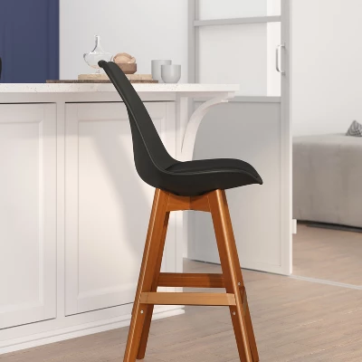 Flash Furniture Dana Set Of 2 Commercial Grade Modern Counter Stools With Cushioned Seat And Wooden Frame 4 Flash Furniture Dana Set Of 2 Commercial Grade Modern Counter Stools With Cushioned Seat And Wooden Frame - Image 4