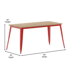 Flash Furniture Declan Commercial Indoor/Outdoor Dining Table With Umbrella Hole, 30" X 60" All Weather Poly Resin Top And Steel Base -Flash Furniture Sales Store GUEST 9e90cf99 9b08 4079 9a9f b5605fae9f73