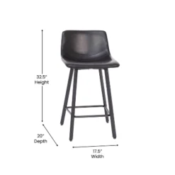 Flash Furniture Caleb Modern Armless 24 Inch Counter Height Stools Commercial Grade With Footrests And Matte Metal Frames, Set Of 2 -Flash Furniture Sales Store GUEST 9f63fdf2 f417 46f2 b505 a31c3d2d679d