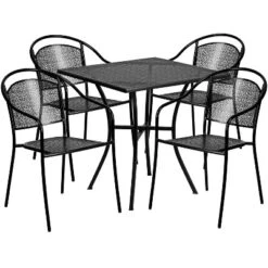 Flash Furniture Oia Commercial Grade 28" Square Indoor-Outdoor Steel Patio Table Set With 4 Round Back Chairs -Flash Furniture Sales Store GUEST 9fdfcd71 37ef 4192 bfce f331a2f8c06c