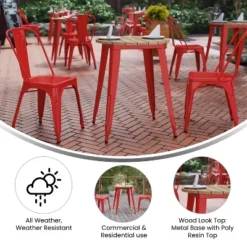 Flash Furniture Declan Commercial Grade Indoor/Outdoor Dining Table, 23.75" Round All Weather Poly Resin Top With Steel Base -Flash Furniture Sales Store GUEST a088b3bd ead7 4977 8423 4a4e30c3aabd