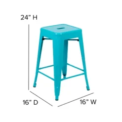 Flash Furniture Cierra Set Of 4 Commercial Grade 24" High Backless Metal Indoor Counter Height Stools With All-Weather Poly Resin Seats -Flash Furniture Sales Store GUEST a08b5275 e37b 4ec2 8461 262996b89442