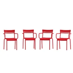 Flash Furniture Nash Commercial Grade Steel Indoor-Outdoor Stackable Chair With 2 Slats And Arms, Set Of 4 -Flash Furniture Sales Store GUEST a18d8bd7 3157 44d2 90e2 11d5664d9a2e