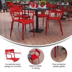 Flash Furniture Nash Commercial Grade Steel Indoor-Outdoor Stackable Chair With 2 Slats And Arms -Flash Furniture Sales Store GUEST a283f3e9 850a 499e b9e2 1b9ec3414256
