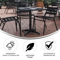 Flash Furniture Lila 27.5'' Square Aluminum Indoor-Outdoor Table Set With 4 Slat Back Chairs -Flash Furniture Sales Store GUEST a3544fe3 5d5d 4fbb 8013 ac17589646e9