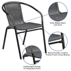 Flash Furniture 2 Pack Rattan Indoor-Outdoor Restaurant Stack Chair -Flash Furniture Sales Store GUEST a36fb90f a0b0 4100 848d 851d5e64cb34