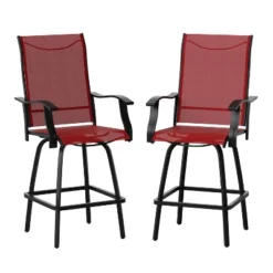 Flash Furniture Valerie Patio Bar Height Stools Set Of 2, All-Weather Textilene Swivel Patio Stools And Deck Chairs With High Back & Armrests -Flash Furniture Sales Store GUEST a3ad6a4d 02b8 48bb a7ec e3d098ddda04