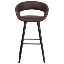 Flash Furniture Brynn Series 29'' High Contemporary Vinyl Rounded Back Barstool With Cappuccino Wood Frame -Flash Furniture Sales Store GUEST a77a7351 4e37 4064 848d 433a3a132daf