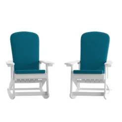 Flash Furniture Savannah Set Of 2 All-Weather Poly Resin Wood Adirondack Rocking Chairs With Cushions For Deck, Porch, And Patio -Flash Furniture Sales Store GUEST a834a250 300e 4066 b7e0 284753ecb52a