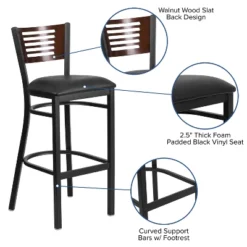 Flash Furniture Black Decorative Slat Back Metal Restaurant Barstool -Flash Furniture Sales Store GUEST a8a9af72 f9d3 4949 b0a1 f1cc5edca239