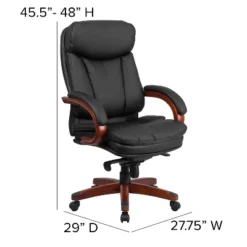 Flash Furniture High Back Black LeatherSoft Executive Ergonomic Office Chair With Synchro-Tilt Mechanism, Mahogany Wood Base And Arms -Flash Furniture Sales Store GUEST a8d94ffd d397 40d2 80d0 c3d356bca2f0