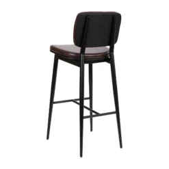 Flash Furniture Kenzie Commercial Grade Mid-Back Barstools - LeatherSoft Upholstery - Iron Frame With Integrated Footrest - Set Of 2 -Flash Furniture Sales Store GUEST aaf5ca72 fb69 46d9 bfb9 9aada80fa0cf
