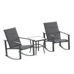 Flash Furniture Brazos 3 Piece Outdoor Rocking Chair Bistro Set With Flex Comfort Material And Metal Framed Glass Top Table -Flash Furniture Sales Store GUEST abb3e785 fd47 48df a3dd f8c62a0278b2