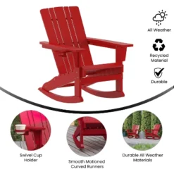 Flash Furniture Halifax HDPE Adirondack Chair With Cup Holder And Pull Out Ottoman, All-Weather HDPE Indoor/Outdoor Chair -Flash Furniture Sales Store GUEST ac3337cd ce0f 469a a304 740c6b44f43a