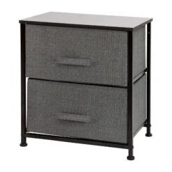 Flash Furniture 2 Drawer Wood Top Nightstand Storage Organizer With Cast Iron Frame And Dark Easy Pull Fabric Drawers -Flash Furniture Sales Store GUEST ac7a2abe f377 41d1 bb6e 10dd01e225a5