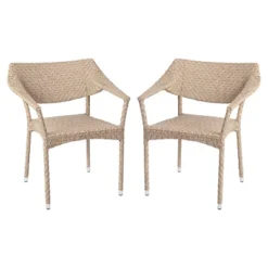 Flash Furniture Jace Set Of 2 Commercial Grade Stacking Patio Chairs, All Weather PE Rattan Wicker Patio Dining Chairs -Flash Furniture Sales Store GUEST acd5fc29 82a5 4038 b62f 17e7a6ffb9be