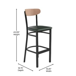 Flash Furniture Wright Set Of 2 Commercial Grade Barstools With 500 LB. Capacity Steel Frame, Solid Wood Seat, And Boomerang Back -Flash Furniture Sales Store GUEST acf7bd27 f964 4a2d a117 8677033cb6d6