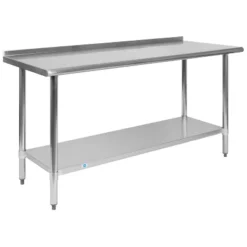 Flash Furniture Stainless Steel 18 Gauge Prep And Work Table With 1.5" Backsplash And Undershelf, NSF -Flash Furniture Sales Store GUEST ae8ec081 e819 4be7 ab27 0acf43d4f612