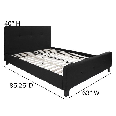 Flash Furniture Tribeca Queen Size Tufted Upholstered Platform Bed In Black Fabric 3 Flash Furniture Tribeca Queen Size Tufted Upholstered Platform Bed In Black Fabric - Image 3