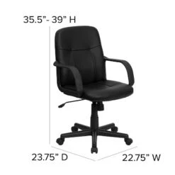 Flash Furniture Paulson Mid-Back Black Glove Vinyl Executive Swivel Office Chair With Arms -Flash Furniture Sales Store GUEST afe0c373 6093 467f 8976 7820d1cd3768