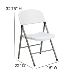 Flash Furniture HERCULES Series White Plastic Folding Chairs | Set Of 2 Lightweight Folding Chairs With Gray Frame -Flash Furniture Sales Store GUEST aff5e1bf a551 49c6 9294 1947ffa3963f