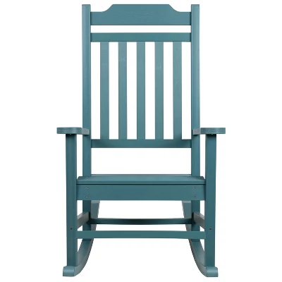 Flash Furniture Winston All-Weather Poly Resin Wood Rocking Chair 8 Flash Furniture Winston All-Weather Poly Resin Wood Rocking Chair - Image 8