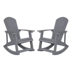 Flash Furniture Savannah All-Weather Poly Resin Wood Adirondack Rocking Chair With Rust Resistant Stainless Steel Hardware - Set Of 2 -Flash Furniture Sales Store GUEST b09938f3 d303 4d0a 9c7a ec24a1a90866
