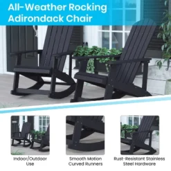 Flash Furniture Set Of 4 Savannah All-Weather Poly Resin Wood Adirondack Rocking Chairs With Side Table 13 Flash Furniture Set Of 4 Savannah All-Weather Poly Resin Wood Adirondack Rocking Chairs With Side Table -Flash Furniture Sales Store GUEST b10ac1ca 72e0 4a41 9181 c98bfe18817a