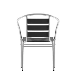 Flash Furniture Lila Aluminum Commercial Indoor-Outdoor Restaurant Stack Chair With Triple Slat Faux Teak Back -Flash Furniture Sales Store GUEST b3c4e441 0211 4fe2 b056 a723bb8ce37c