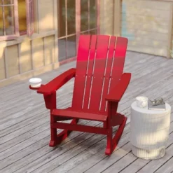 Flash Furniture Halifax HDPE Adirondack Chair With Cup Holder And Pull Out Ottoman, All-Weather HDPE Indoor/Outdoor Chair -Flash Furniture Sales Store GUEST b3d759d8 c975 47fb b054 3dd0fc6f9e71