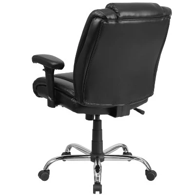 Flash Furniture HERCULES Series Big & Tall 400 Lb. Rated Black LeatherSoft Ergonomic Task Office Chair With Chrome Base And Adjustable Arms 6 Flash Furniture HERCULES Series Big & Tall 400 Lb. Rated Black LeatherSoft Ergonomic Task Office Chair With Chrome Base And Adjustable Arms - Image 6