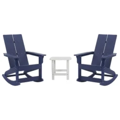 Flash Furniture Set Of 2 Finn Modern Commercial Grade All-Weather 2-Slat Poly Resin Rocking Adirondack Chairs With Side Table -Flash Furniture Sales Store GUEST b45a66e7 61d6 4669 9473 0c94e5634de4