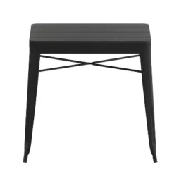Flash Furniture Helvey 31.5" Square Commercial Grade Indoor/Outdoor Black Steel Patio Dining Table For 4 With Black Poly Resin Slatted Top -Flash Furniture Sales Store GUEST b5242f82 1618 48fb 83d5 21677ffe660d
