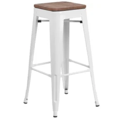 Flash Furniture 30" High Backless Metal Barstool With Square Wood Seat -Flash Furniture Sales Store GUEST b57e5d8a 2b85 4f44 b3a3 d4e7e8477b8f