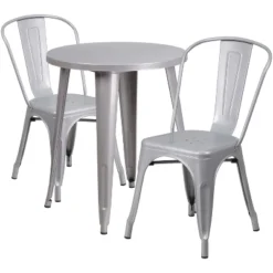Flash Furniture Commercial Grade 24" Round Metal Indoor-Outdoor Table Set With 2 Cafe Chairs -Flash Furniture Sales Store GUEST b63d5b52 2420 4a37 9290 5fc7309d5d77