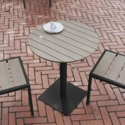 Flash Furniture Finch Commercial Grade Round 24" Table With Faux Teak Poly Slats And Steel Frame -Flash Furniture Sales Store GUEST b6553ab8 8633 47aa aefa e11d9a605d63