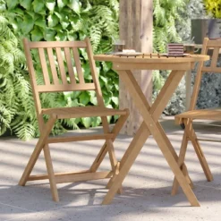 Flash Furniture Indoor/Outdoor Acacia Wood Folding Table And 2 Chair Bistro Set In Natural -Flash Furniture Sales Store GUEST b6e0a893 f45c 4c4a b468 a2d4126ce2a1